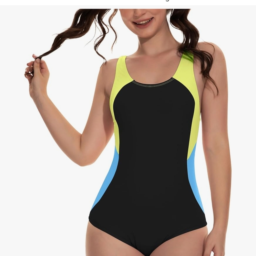 Juniors Beautkini Brand Period Colorblock One-Piece Swimsuit Black